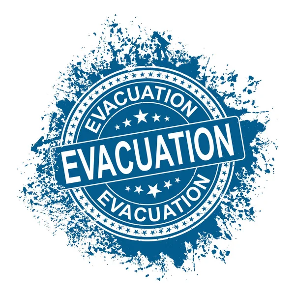 Аннотация Grungy Evacuation Notice Rubber Stamp Sign Illustration Vector, Evacuation Notice Text Seal, Mark, Label Design Template — стоковый вектор