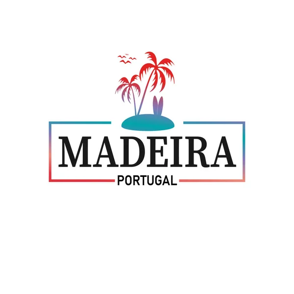 Ilustração Vetorial Composição Letras Ilha Madeira Portugal —  Vetores de Stock