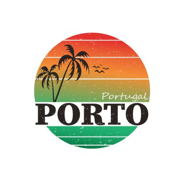 Porto, Portekiz. Logotype Spor Koleji ve Üniversite Tarzı. Çizim Tasarımı