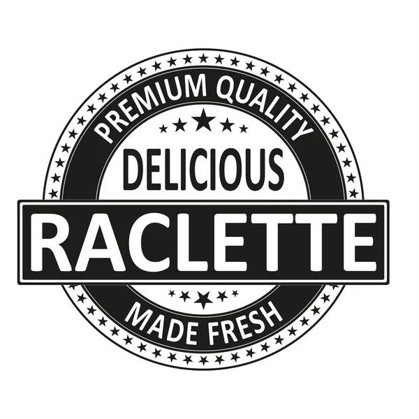 Logo şablonu için Raclette peyniri. Logo vektör damgası.
