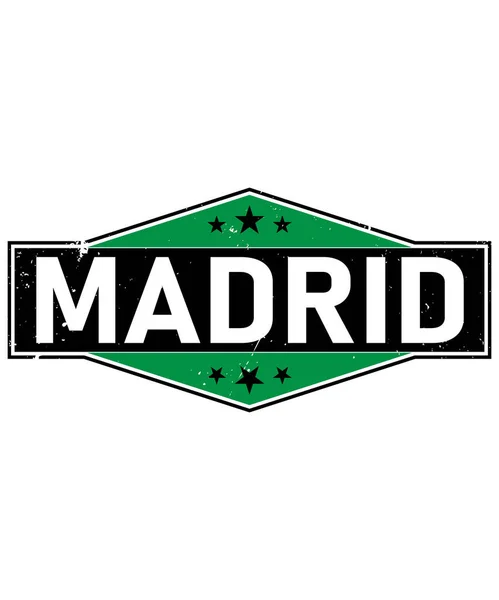 Shirt Timbre Graphique Sport Porter Lettrage Madrid Tee Print Athlétisme — Image vectorielle