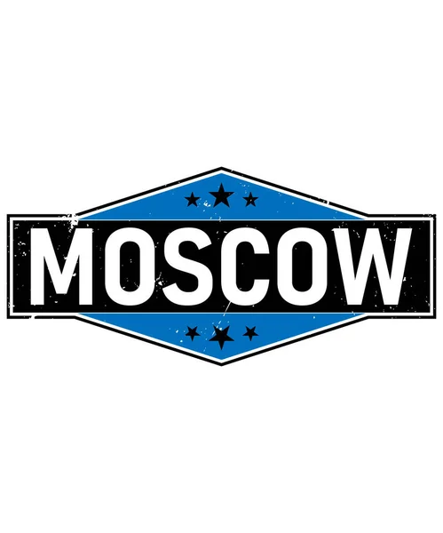 Moscow Med Grunge Effekt Röda Stjärnor Och Blixtar Moskva Etikett — Stock vektor