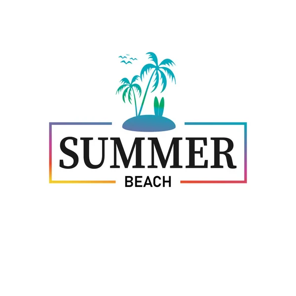 Summer Beach Logo Vector Illustration White Background Isolated — Stock Vector