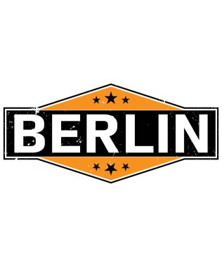 Berlin 'de yapılmış, beyaz arkaplanda izole edilmiş simge.