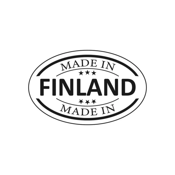 Fabricado Finlandia Círculo Etiqueta Bandera Finlandia Emblema Producto Finlandés Etiqueta — Vector de stock