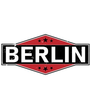 Berlin 'de yapılmış, beyaz arkaplanda izole edilmiş simge.
