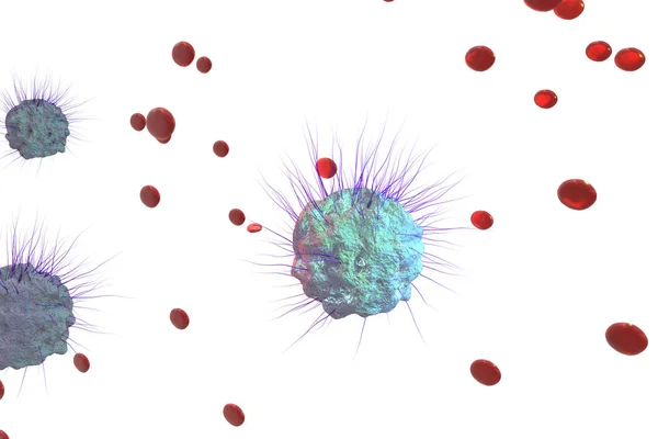 Ilustrasi Gambar Infeksi Antibodi Risiko Pandemi Kesehatan Medis Dengan Darah — Stok Foto