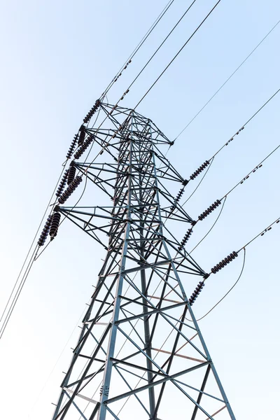 High voltage electrical towers in line