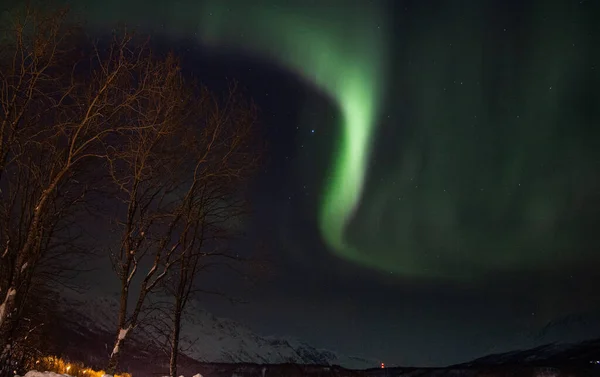 Aurora Borealis Северное Сияние Норвегии — стоковое фото