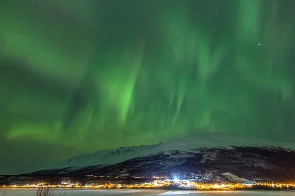 Aurora Borealis Luzes Norte Noruega — Fotografia de Stock