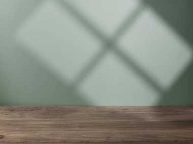 Doğal ışık ile ürün sunumu için boş tahta tablo