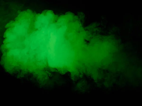 Fumo Verde Sfondo Nero — Foto Stock