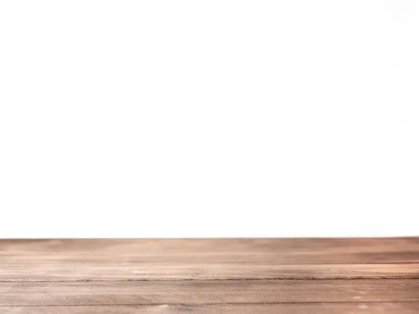 Holztischplatte Auf Isoliertem Hintergrund — Stockfoto