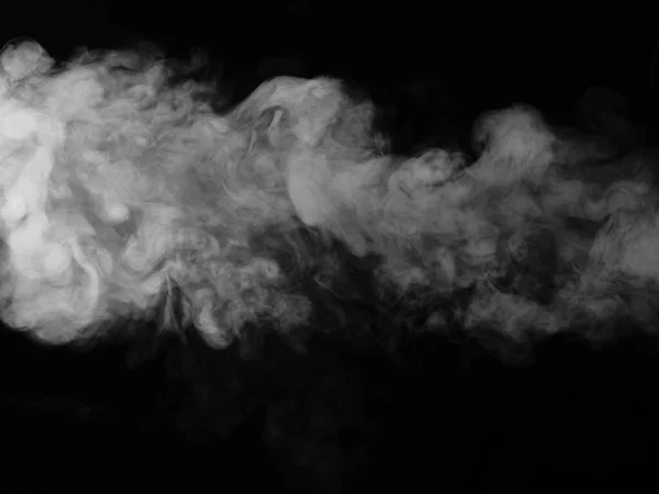 White Smoke Texture Black Background — Stock Photo, Image