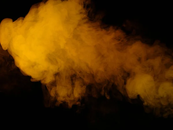 Fumaça Laranja Fundo Preto — Fotografia de Stock