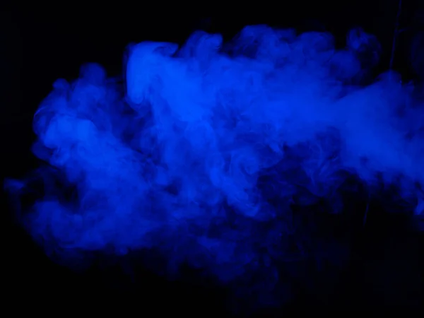 Texture Fumo Blu Sfondo Nero — Foto Stock