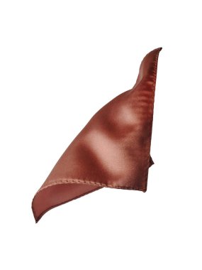 Beyaz arkaplanda kahverengi cep mendili