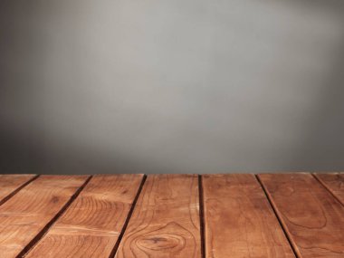 Duvarın arka planında boş bir masa var.