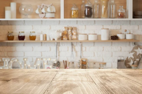 Wood Background Modern Kitchen Interior — Stock Photo, Image