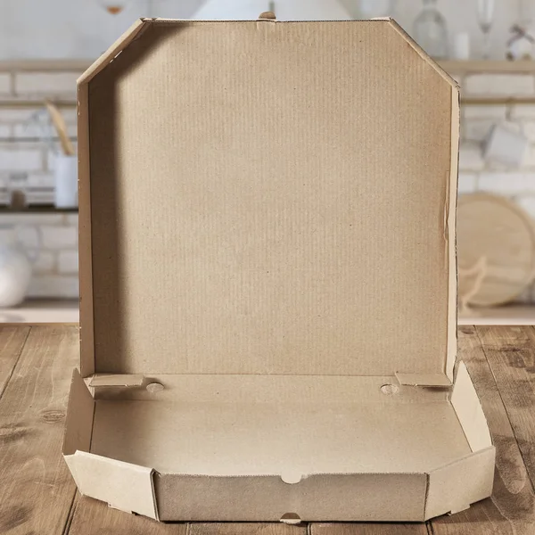 Open Cardboard Box Blank Space Your Text — Stok fotoğraf