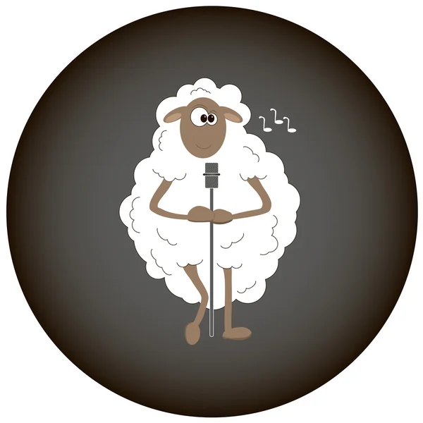 White sheep sings songs — Stock Vector