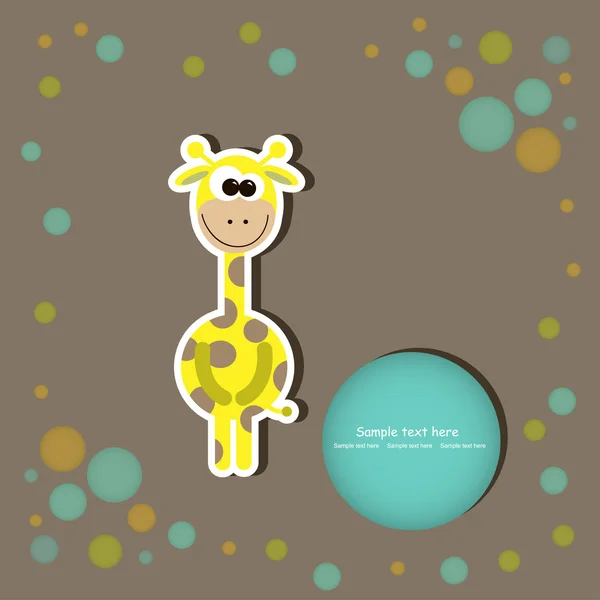 Greeting card with cute giraffes. vector illustration — Stock Vector