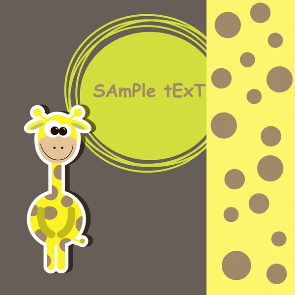 Sevimli zürafa ile kartı. vektör çizim — Stok Vektör