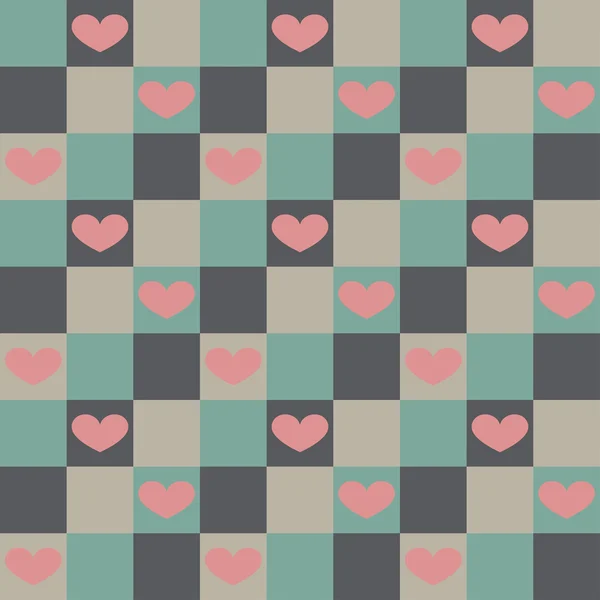 Seamless pattern with valentine hearts — Stock Vector