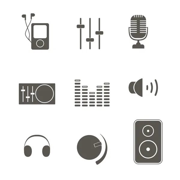 Iconos de música — Vector de stock