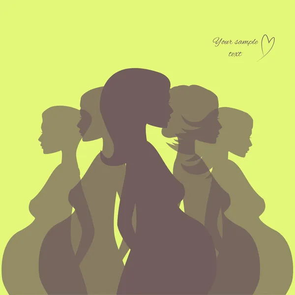 Ilustración vectorial de la mujer embarazada Silhouette — Archivo Imágenes Vectoriales