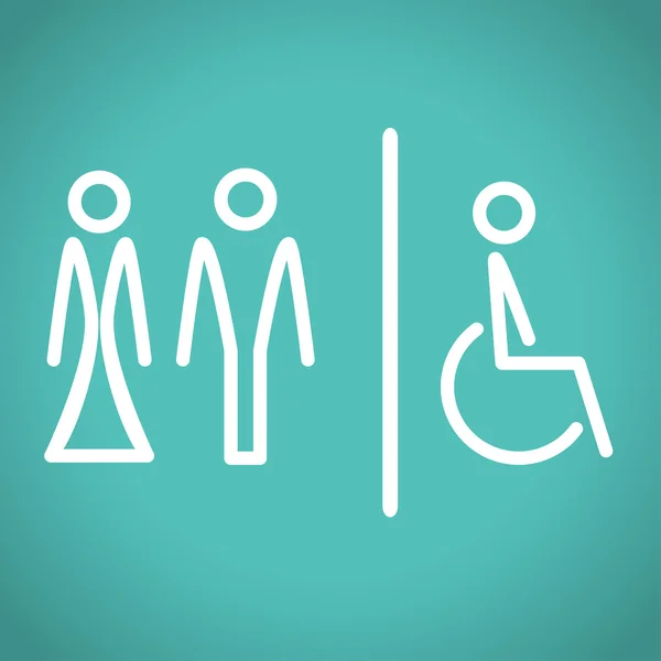 WC pictogrammen, vectorillustratie. — Stockvector