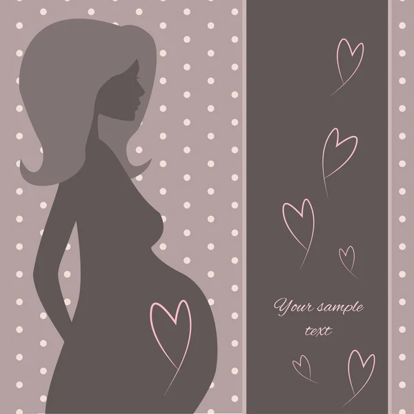 Vector illustration of Silhouette pregnant woman — Stock Vector