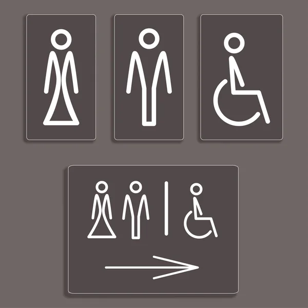 WC pictogrammen, vectorillustratie. — Stockvector