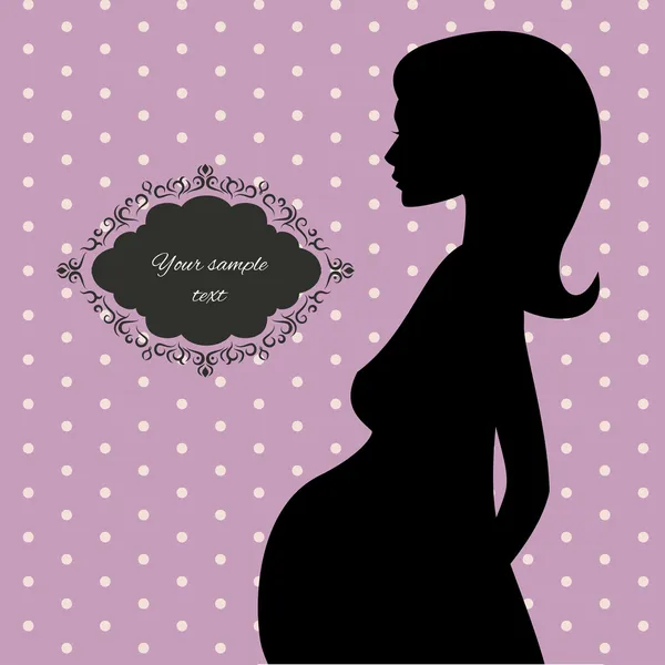 Vector illustration of Silhouette pregnant woman — Stock Vector