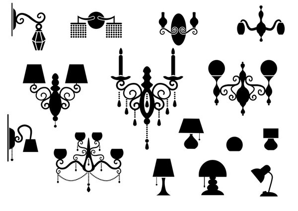 Наборы силуэт Лампа и люстра
