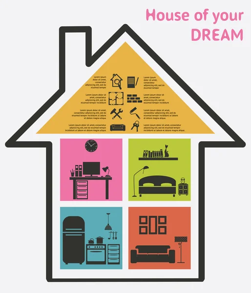 Huis en real estate iconen vector illustratie — Stockvector