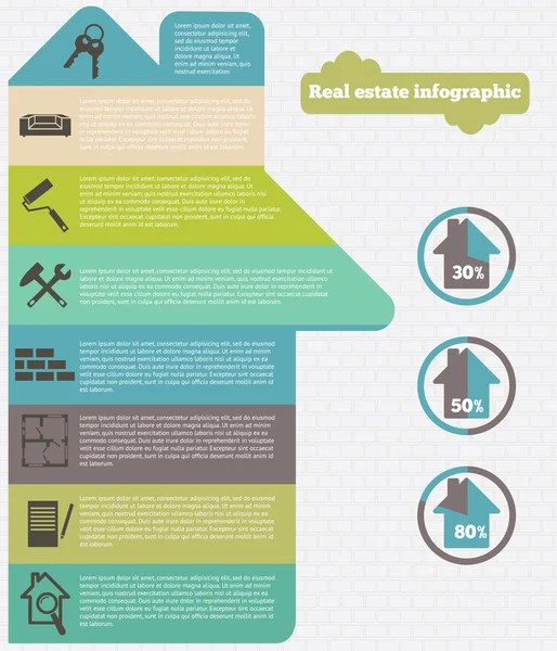 Infografica immobiliare set vettoriale illustrazione — Vettoriale Stock