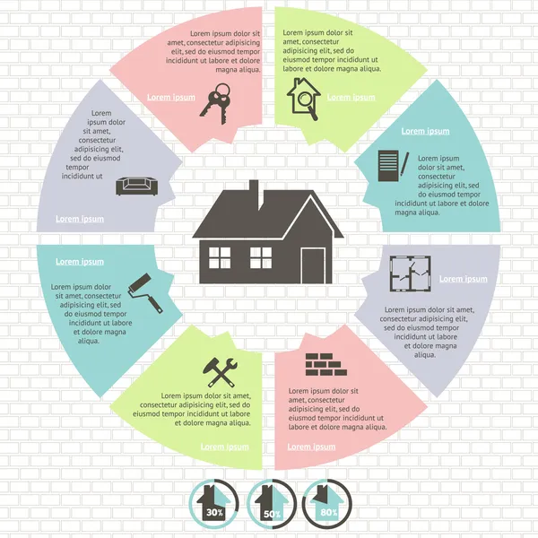 Gayrimenkul Infographic vektör çizim ayarla — Stok Vektör