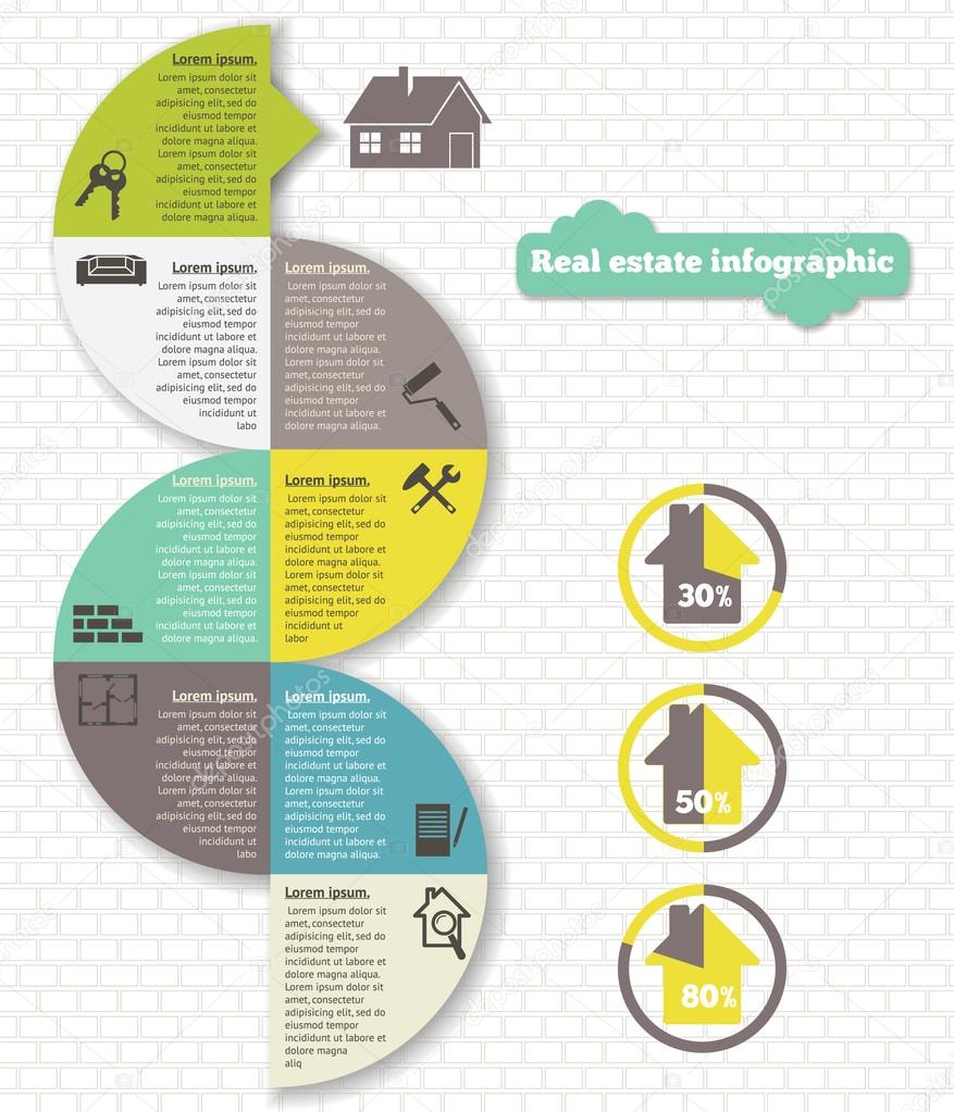 Real estate infographic set  vector illustration