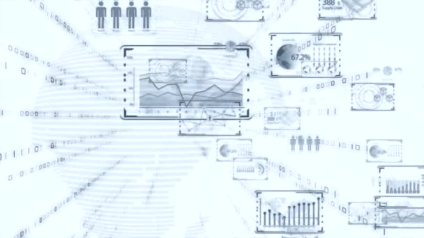 Conjunto Infografías Negocios Con Ilustración Diagrama Diferente Elementos Visualización Datos — Vídeos de Stock