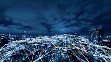 Farklı diyagram çizimleri olan iş bilgisi grafikleri. Veri görselleştirme elemanları, pazarlama grafikleri ve grafikleri. 5G ve yapay zeka teknolojisi geçmişi. Üç boyutlu illüstrasyon. Mesafe yaratmak için Bokeh.