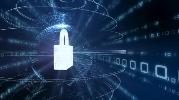 Privatliv Koncept Lukket Digital Lås Digital Baggrund Illustration Beskyttelse Cybersikkerhed – Stock-video