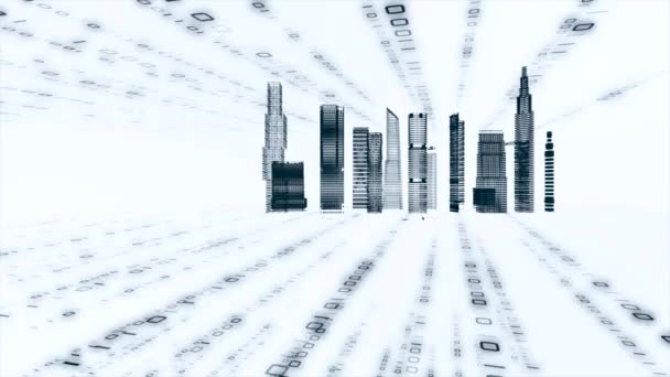 Smart City Dot Point Verbinden Met Lijn Verbindingstechnologie Metaverse Concept — Stockvideo