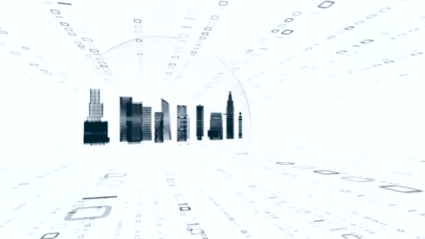 智能城市网点联线 联线技术多样化的概念 智能城市和无线通信网络 Iot 物联网 3D插图 — 图库视频影像