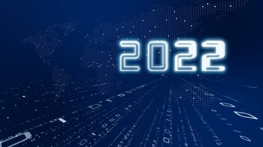 2022 arka planında akıllı dünya paneli. Gelecekçi teknoloji trend konsepti. Yapay zeka (yapay zeka), iş büyümesini arttırmak için makine öğrenme desteği. 3B illüstrasyon.