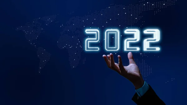 Panel Control Inteligente Del Mundo 2022 Fondo Concepto Tendencia Tecnológica — Foto de Stock