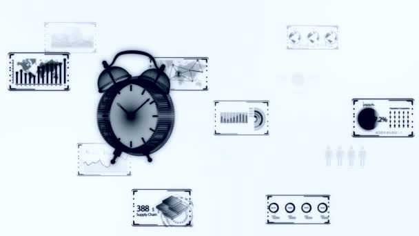 隐私概念 数字背景上的闭合数字时钟 3D插图 保护网络安全形象 时间就是金钱的概念 — 图库视频影像