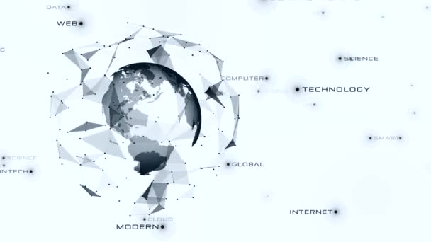 Akıllı Şehir Nokta Bağlantısı Çizgi Bağlantı Teknolojisi Metaevren Konsepti Akıllı — Stok video
