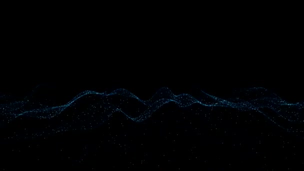 概要粒子のデジタル波 未来的なポイント波 テクノロジーの背景ベクトル 3Dイラスト — ストック動画