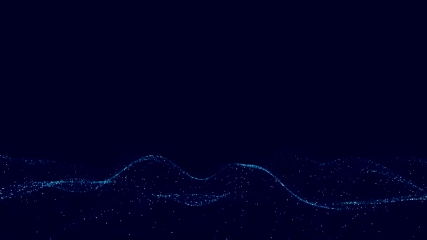 Абстрактные Цифровые Волны Частиц Футуристическая Волна Вектор Технологического Фона Иллюстрация — стоковое видео